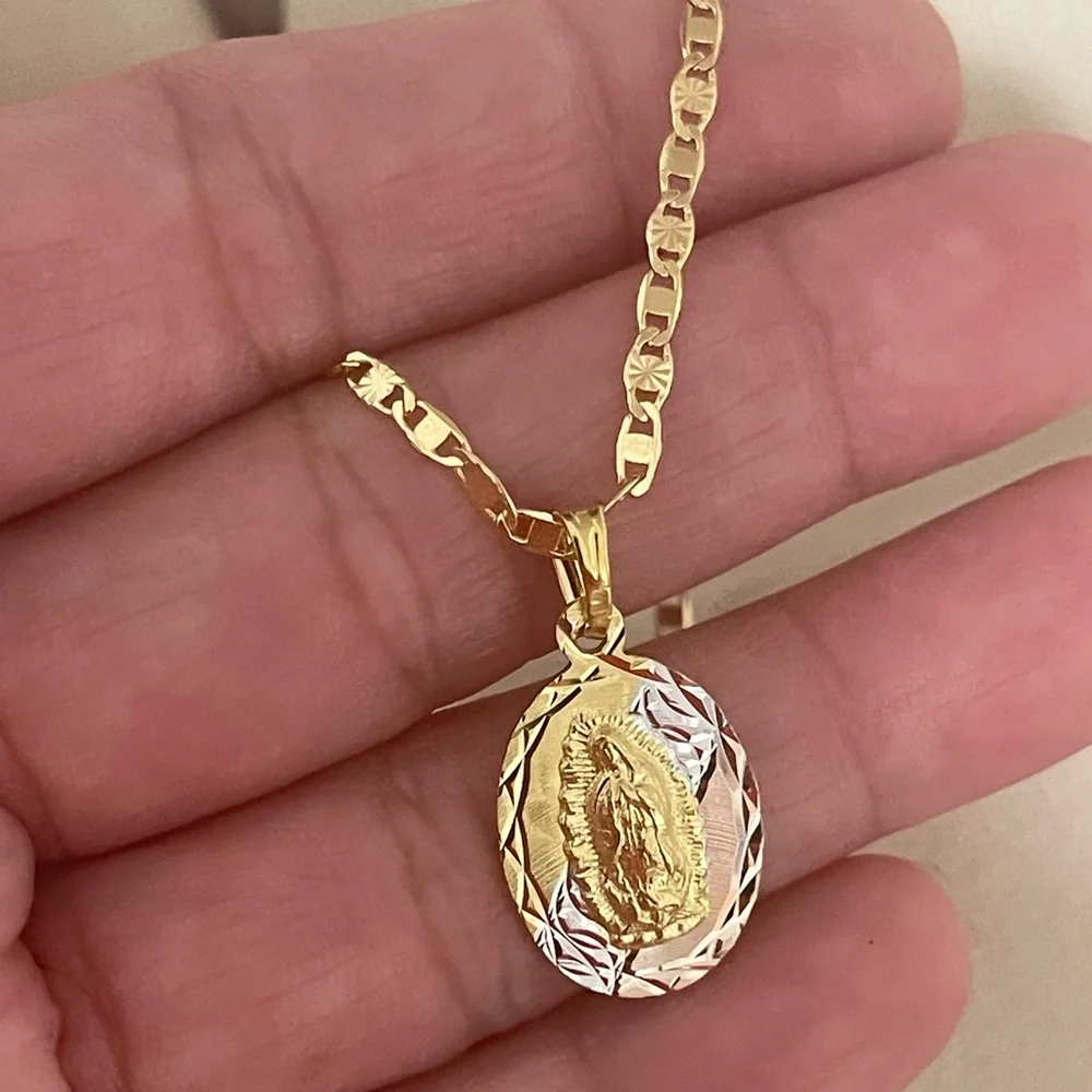 14k Gold Filled Virgen Guadalupe Cadena - Picture 2 of 8